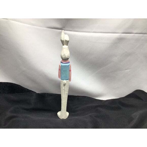 Easter Bunny Rabbit Wooden Pencil Figure Hand Painted 8 Inches Spring Holiday - Picture 5 of 7